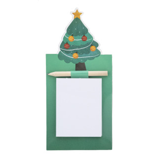 Magnetischer Notizblock Weihnachten, Weihnachtsbaum Julliste, grün