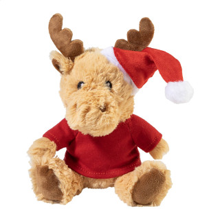 RPET Plüsch-Weihnachtsrentier Mjukren, rot/natur
