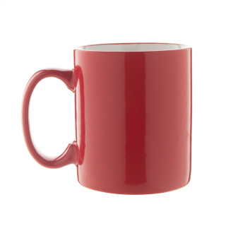 Tasse Bergen, weiß/rot