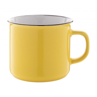 Tasse Woodstock, weiß/gelb