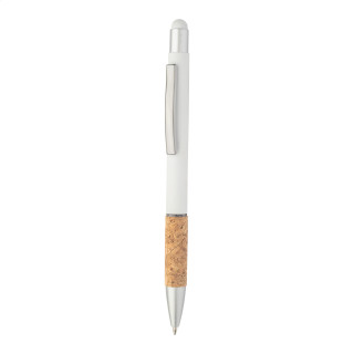 Touchpen mit Kugelschreiber Corbox, weiß