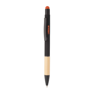 Touchpen mit Kugelschreiber Boorly, schwarz/orange