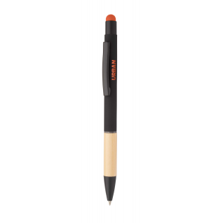 Touchpen mit Kugelschreiber Boorly, schwarz/orange
