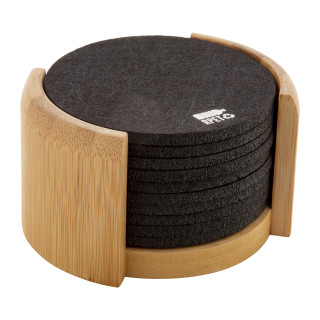 RPET Untersetzer-Set Chiang, natur/schwarz