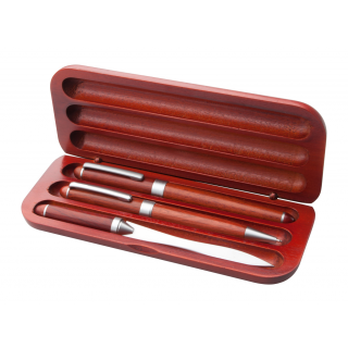 Kugelschreiber Set aus Holz Rowotri, rot