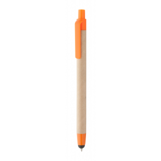 Touchpen mit Kugelschreiber  Tempe, orange/natur