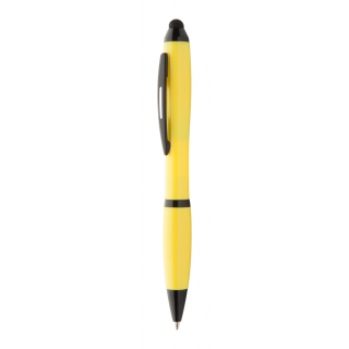 Touchpen mit Kugelschreiber Bampy, schwarz/gelb