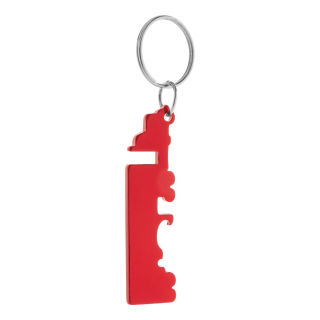 Flaschenöffner/Schlüsselanhänger Peterby, rot