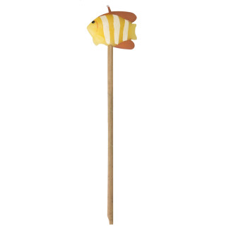 Kerze mit Bambusstab Fish, gelb