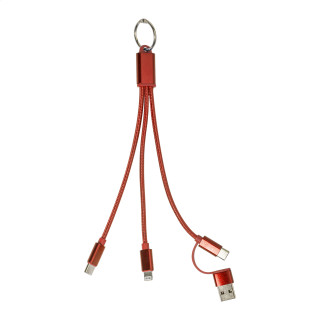 USB-Ladekabel mit Schlüsselanhänger Rafob, rot
