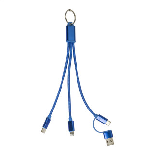 USB-Ladekabel mit Schlüsselanhänger Rafob, blau