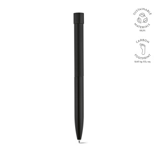 Borges Kugelschreiber aus recyceltes Aluminium. Schwarze Dokumental®-Tinte, schwarz