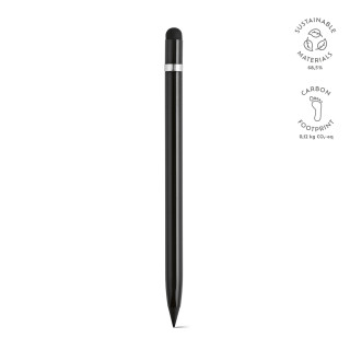 "Voltaire" Tintenloser Stift aus recyceltem Aluminium mit Graphitspitze, schwarz