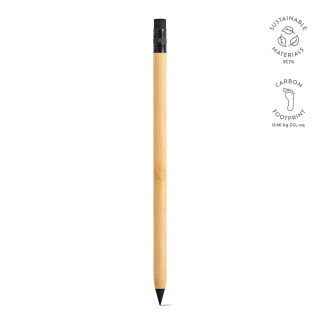 Kerouac Tintenloser Stift. Bambus mit Graphitspitze und Radiergummi, natur