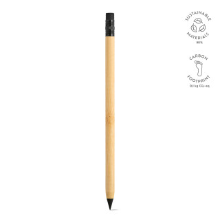 "Kerouac Pen" Tintenloser Stift aus Bambus mit Graphitspitze und Radiergummi, natur