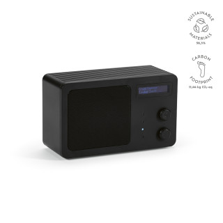 "Soundview Speaker" Lautsprecher aus rABS, 3.600 mAh, 10 Stunden Wiedergabezeit mit LCD-Display, schwarz