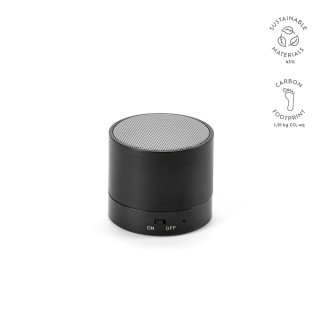 "Gauss Speaker" Lautsprecher aus rABS, 300 mAh, 3 W, 1,5 Stunden Wiedergabezeit, schwarz