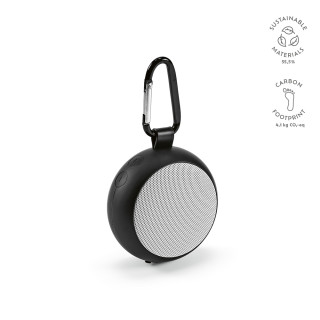 "Darwin Speaker" Lautsprecher aus rABS, 1.000 mAh, 1,5 Stunden Wiedergabezeit, IPX5 wasserdicht, schwarz