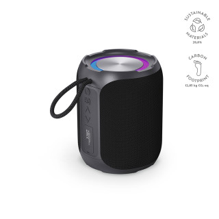 "Avicenna Speaker" Lautsprecher aus rABS, 2.600 mAh, 6 Stunden Wiedergabezeit mit IPX6 Schutz, schwarz