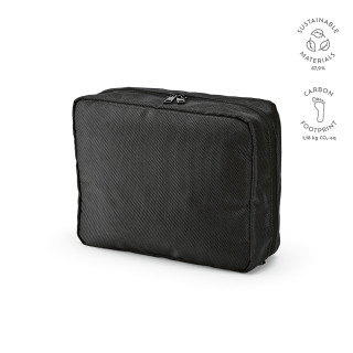 "Venice Toiletry Bag" 4,5L Kulturtasche aus rPET mit PU-Beschichtung und Aufhängehaken, schwarz