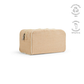 "Rio Toiletry Bag" Kulturtasche aus Jute (260 g/m²) mit Reißverschluss, natur