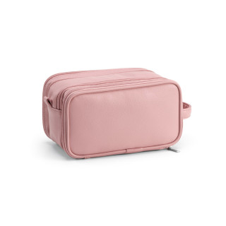 "Helsinki" 3,5 l Kulturtasche aus recyceltem PU mit Doppelreißverschluss und Magnetverschluss, rosa