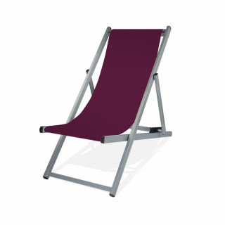 Aluminium-Liegestuhl ATROX (2. Generation), wechselbarer Bezug, grau, aubergine