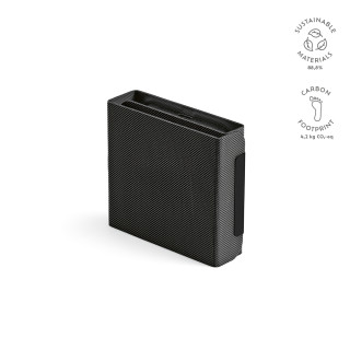 "Linnaeus Wireless Charger" 3-in-1 Wireless Charger aus rPU, 15 W mit USB-C-Anschluss, schwarz