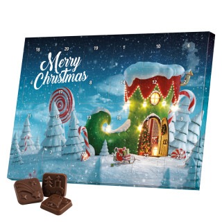 Tisch-Adventskalender mit kakaofreier Schokoladen-Alternative