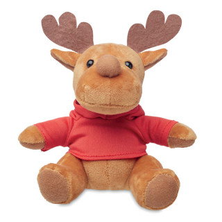 RUDOLPH Plüsch-Rentier mit Hoody, rot