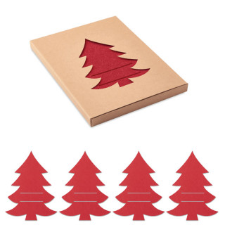 TREESGUARD Besteckhalter-Set RPET-Filz, dunkelrot