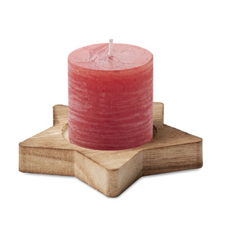 LOTUS Kerze mit Halter, rot