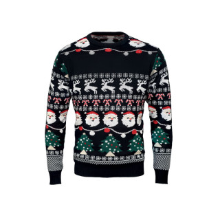 SHAMIS Weihnachts-LED-Pullover S/M, schwarz