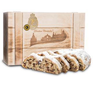 1000g Dresdner Stollen® in Premium-Holztruhe