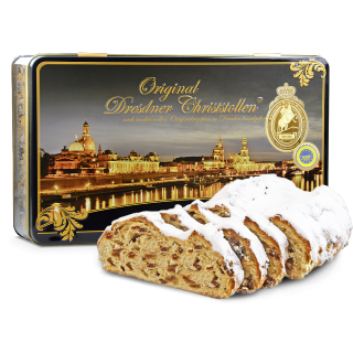 750g Dresdner Stollen ® in Geschenkdose "Königliche Edition"