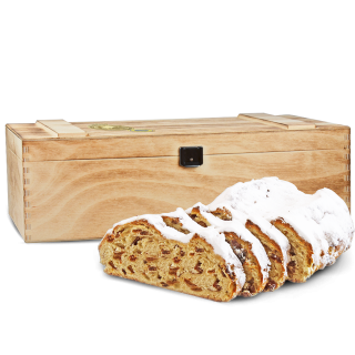 750g Dresdner Stollen® in Premium-Holztruhe
