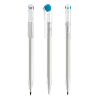 prodir DS1 TFF Twist Kugelschreiber, transparent, cyan, Schreibfarbe: blau