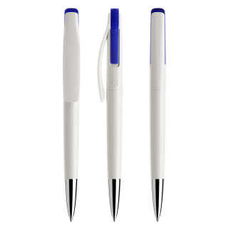 prodir DS2 PPC Push Kugelschreiber, weiß, blau, Schreibfarbe: blau