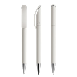 prodir DS3 TMS Twist Kugelschreiber, weiß, silber, Schreibfarbe: blau