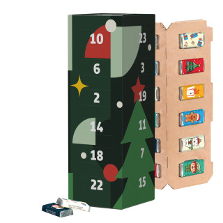 Adventskalender Eco "High Tower", Alpenmilch Schokotäfelchen