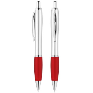 Druckkugelschreiber "Beta" - Express, silber, rot