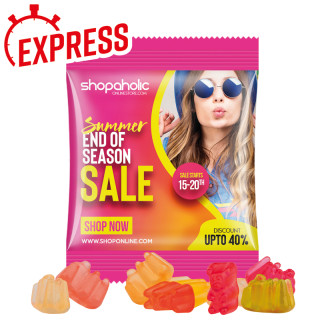 Minitüte Basic Gummibärchen, Folie weiß - Express