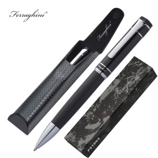 Ferraghini Drehkugelschreiber in Etui PATRICK, schwarz