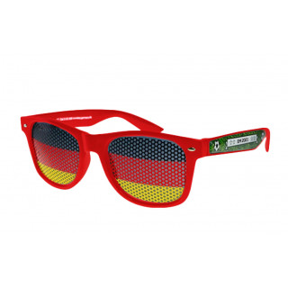 Fan Sonnenbrille Deutschland mit Lochfolie & Doming, rot