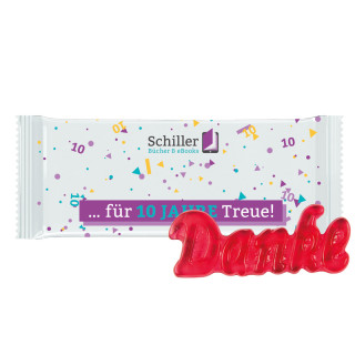 Trolli Fruchtgummi "Danke", Folie weiß