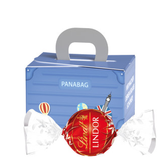 Geschenkbox Mini "Koffer", Lindt LINDOR Milchkugeln