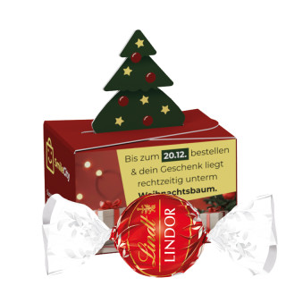 Geschenkbox Mini "Tanne" mit 1 Lindt Lindor Praliné