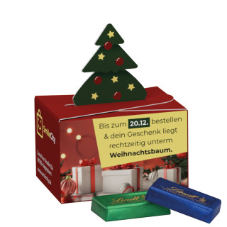 Geschenkbox Mini "Tanne" mit 4 Lindt Schokotätelchen