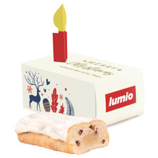 Gratulationsbox L, KuchenMeister Ministollen mit Marzipankern