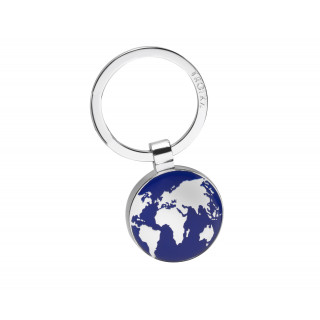 Schlüsselanhänger AROUND THE WORLD, blau, silberfarben